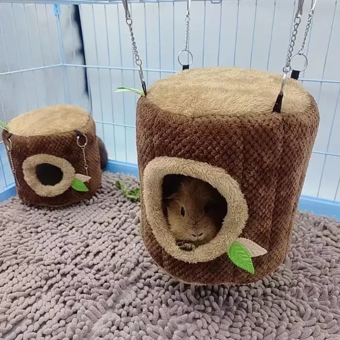 Hamac chaud en forme de souche d'arbre pour Hamster, Tunnel de taupe d'hiver, lit suspendu pour peti