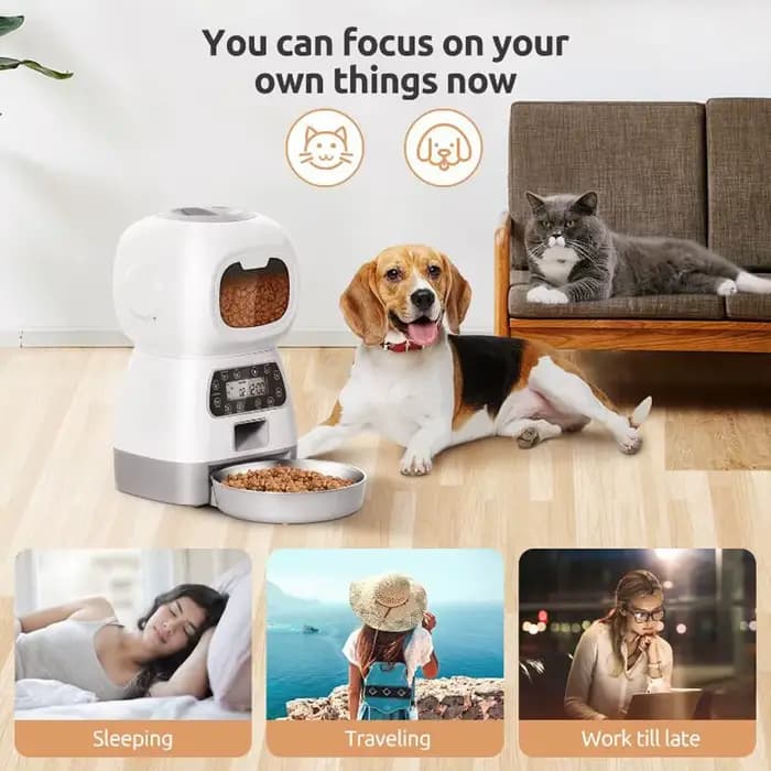 Mangeoire automatique pour animaux de compagnie, 3,5 l, WiFi, tourbillon intelligent, pour chien len