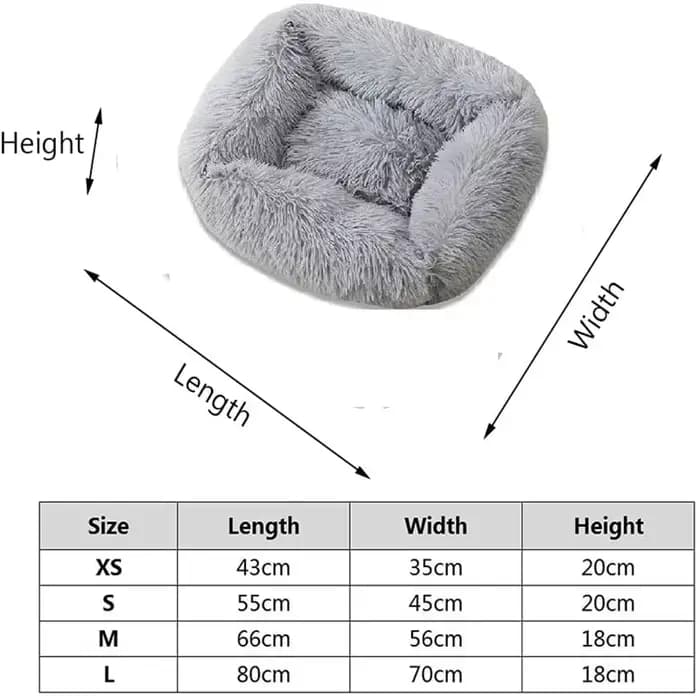 Lit de luxe pour chien, carré, Long tapis en peluche, fournitures pour petits, moyens et grands chie