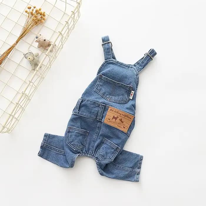 Salopette en jean pour animaux de compagnie pour bouledogue français, combinaison en jean pour chien