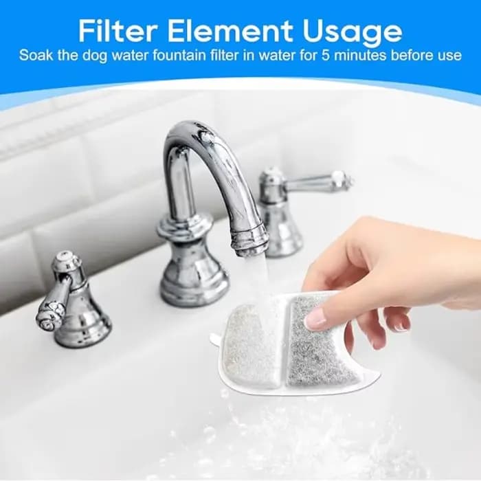 Paquet de 8 filtres + éponges filtre de fontaine d'eau pour animaux de compagnie de remplacement pou
