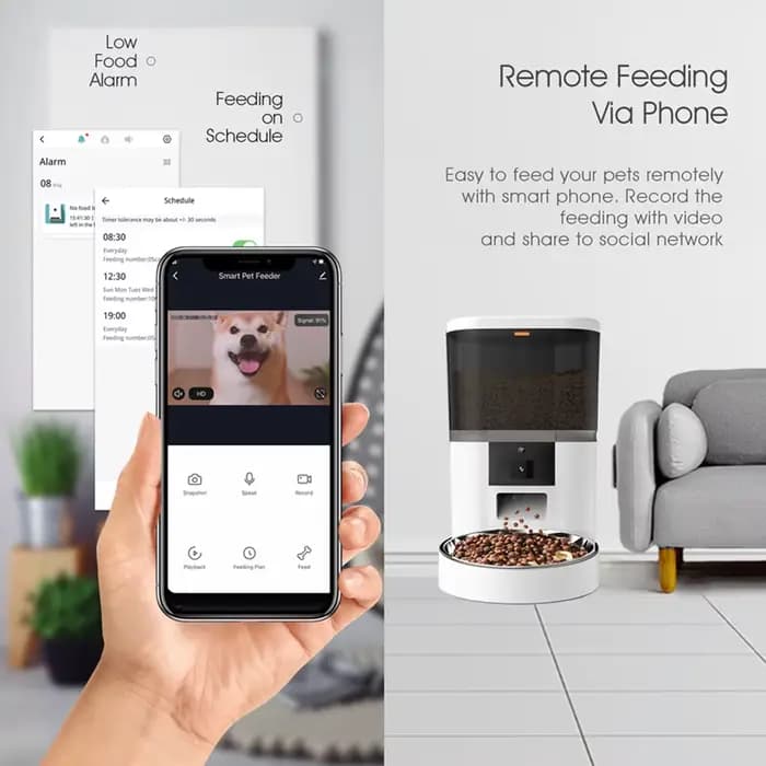 Mangeoire automatique intelligente pour animaux de compagnie, distributeur de nourriture, enregistre