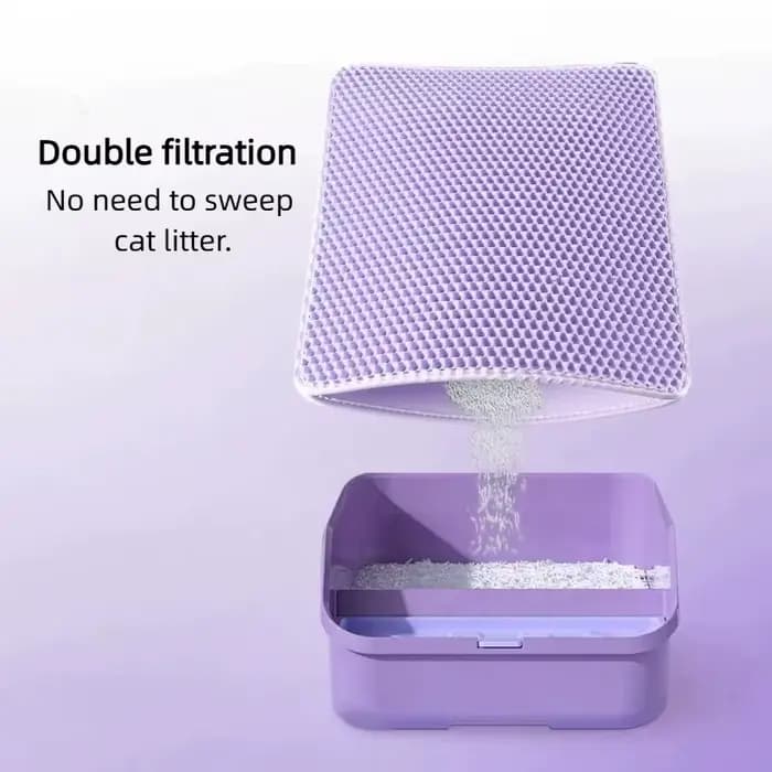 Tapis de litière pour chat violet
