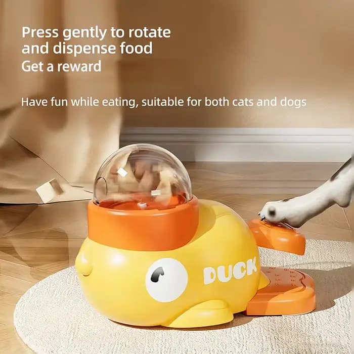 Distributeur de nourriture interactif pour chat en forme de canard