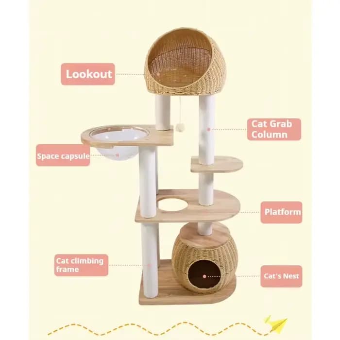Arbres à chat d'angle en bois de luxe avec sisal