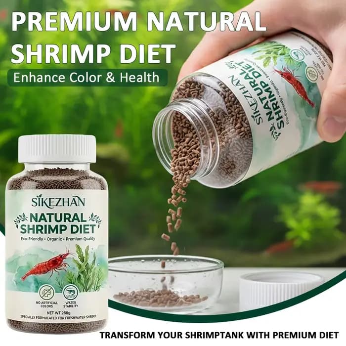 Nourriture pour crevettes biologiques 280g, alimentation naturelle écologique pour crevettes d'aquarium d'eau douce, nutrition équilibrée, granulés coulants