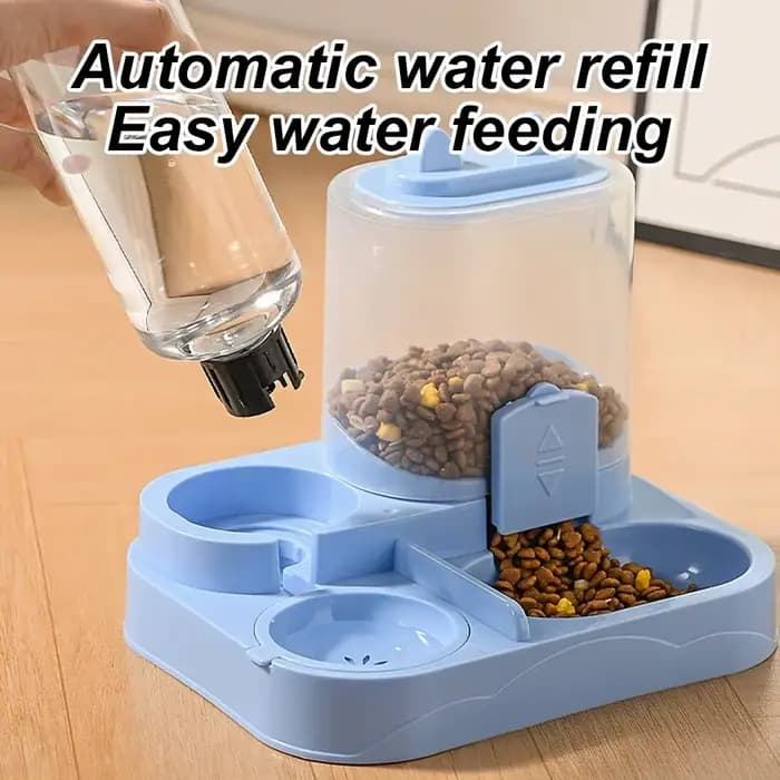 Mangeoire automatique 2 en 1 avec quantité de nourriture contrôlable pour petits animaux