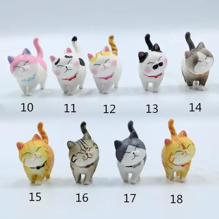 Simulation de modèle animal de dessin animé de cloches de chat, artisanat de figurine, décor moderne à la maison, décoration de jardin féerique miniature, accessoires de bricolage