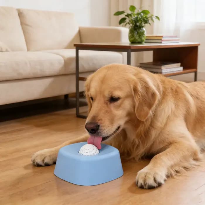 Bol de léchage pour chien à alimentation lente, boule anti-déversement, distributeur de friandises liquides sans désordre pour yaourt, bouillon d'os, jouet d'alimentation pour chiens