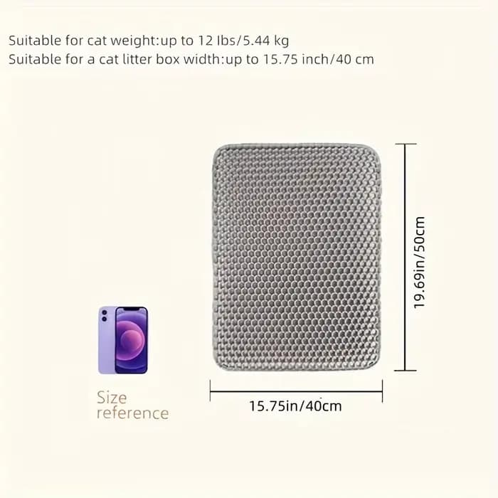Tapis double alvéolé pour litière de chat - Imperméable