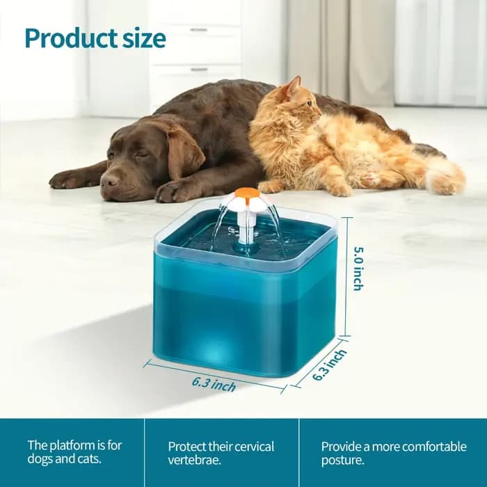 Fontaine à eau pour chat, filtre automatique, éclairage LED, USB, électrique, silencieux, bol d'abreuvoir pour chat, 2l, recirculaire, distributeur d'eau