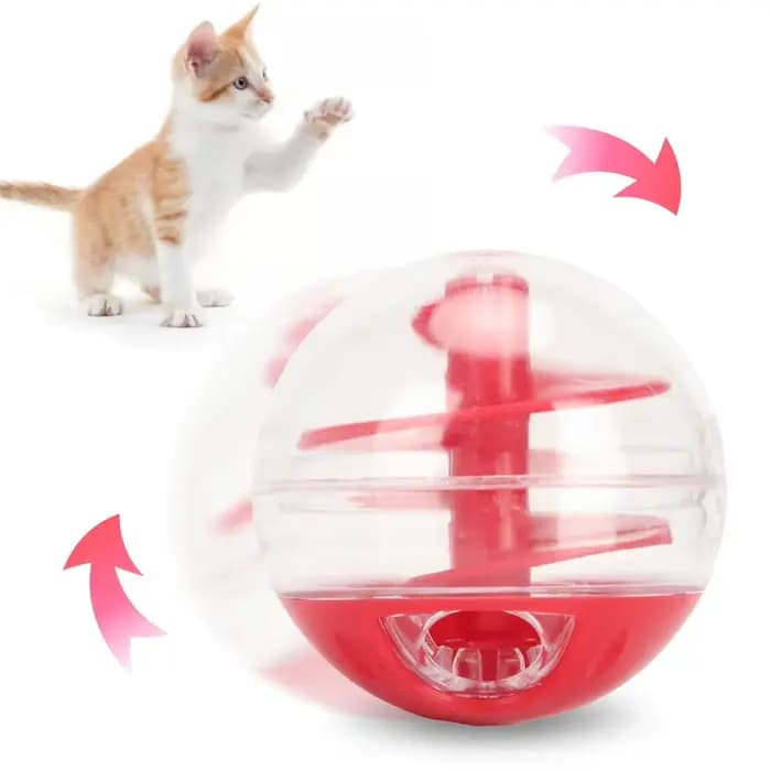 Balle distributrice de nourriture pour chat résistante aux morsures