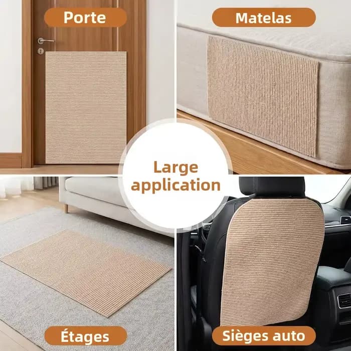 Tapis à gratter pour chat, auto-adhésif, découpable, tapis anti-griffures, protection de meubles, convient aux canapés, aux murs, aux portes
