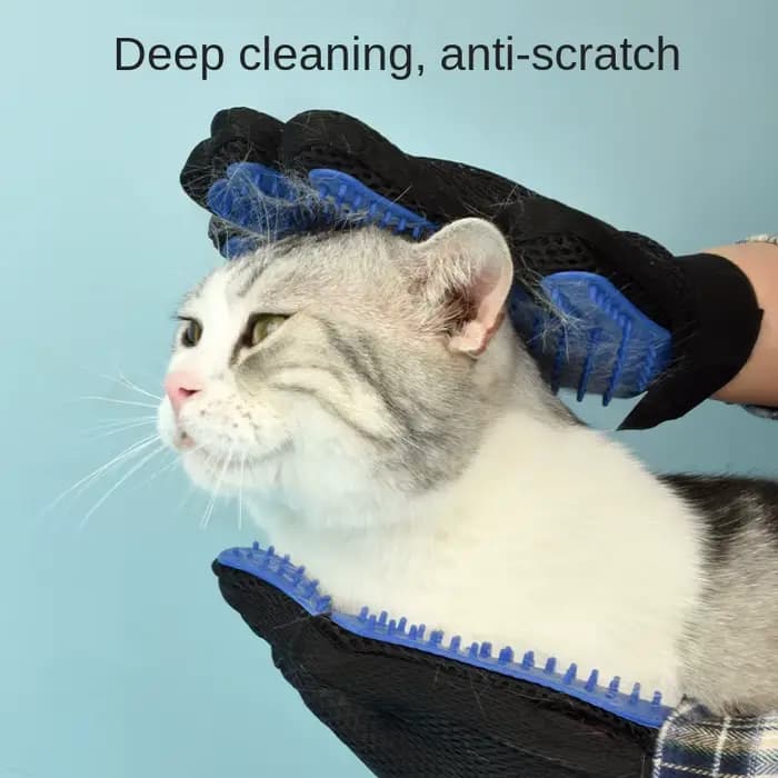 Gants de toilettage en silicone pour animaux de compagnie