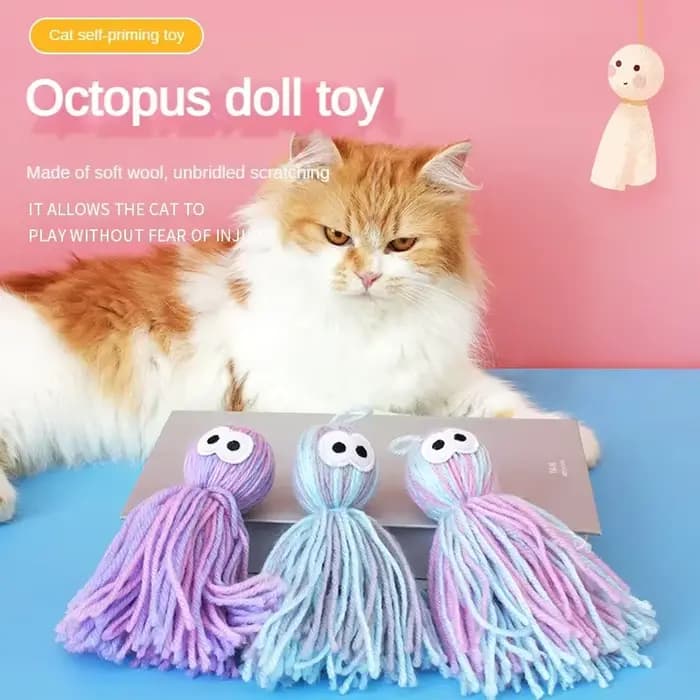 Jouet en laine au beurre de poulpe pour chat
