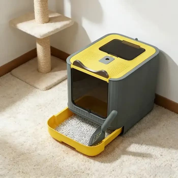 Bac à litière pour chat entièrement fermé