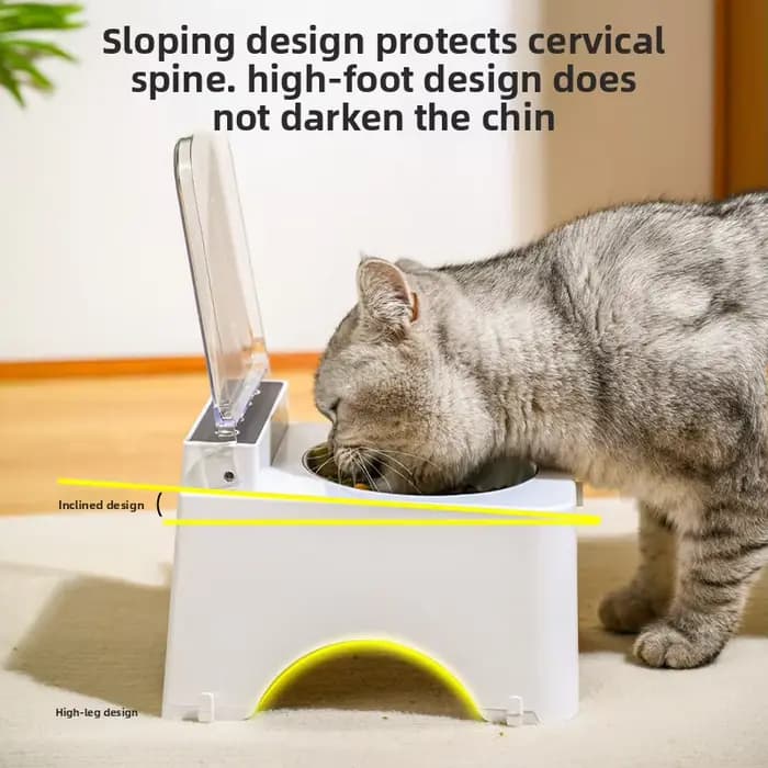 Gamelle Intelligente pour Chat et Chien avec Capteur Infrarouge et Couvercle Automatique Anti-Souris – Distributeur de Nourriture Intelligent