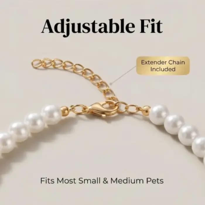 Collier de chat réglable et mignon, avec perles de haute Simulation, pour chatons, collier pour animaux de compagnie, décoration de cou, fournitures pour animaux de compagnie