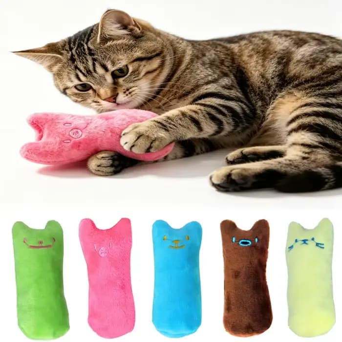 Jouet pour chat en peluche couineur avec herbe à chat