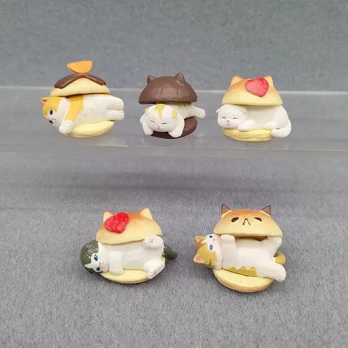 Burger chat boîte aveugle chats figurine jouet modèle décoration ornements cadeaux d'anniversaire