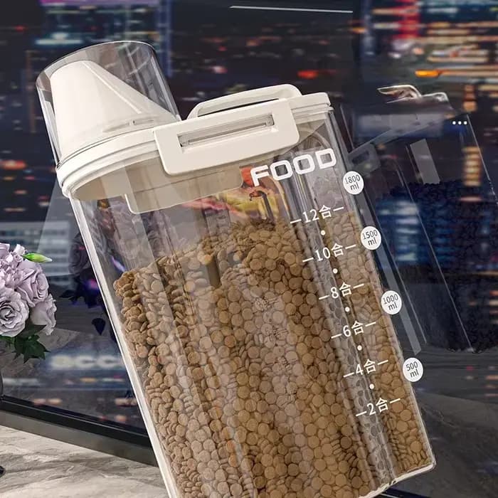 Boîte de rangement scellée pour aliments pour animaux de compagnie, conservation sous vide, précieuse, résistante à l'humidité et déshumidifiante, convient aux chiens et aux chats, E27