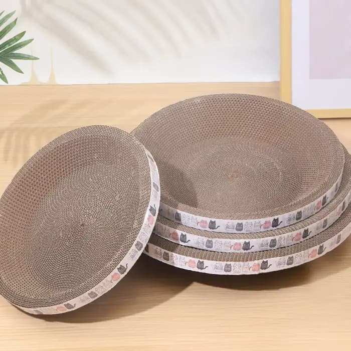 Gratte-chat ondulé grattoirs pour chat rond ovale meulage griffe jouets pour chats résistant à l'usure lit pour chat nid chat accessoires