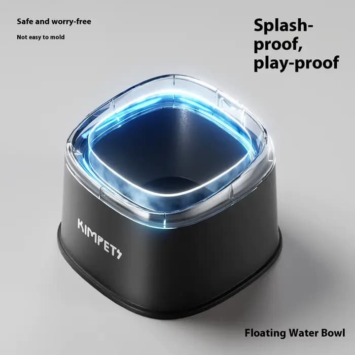 Bol d'eau pour animaux de compagnie sans déversement de 2000 ml – Le design flottant maintient le menton sec