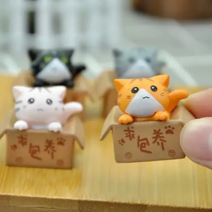 Kawaii Mini chat ornement jardin chaton Statue cadeau pour enfants bébé chambre décoration jouet Figurines