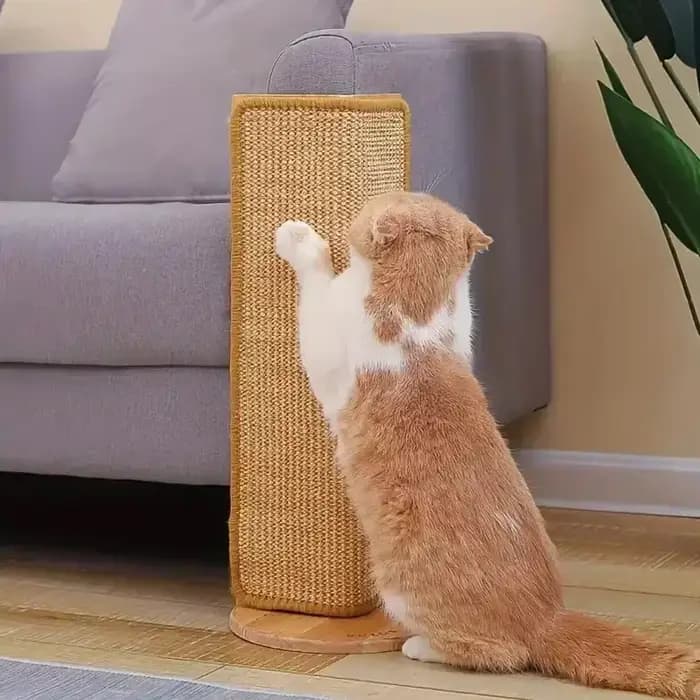 Tapis de grattage horizontal en sisal naturel pour chat
