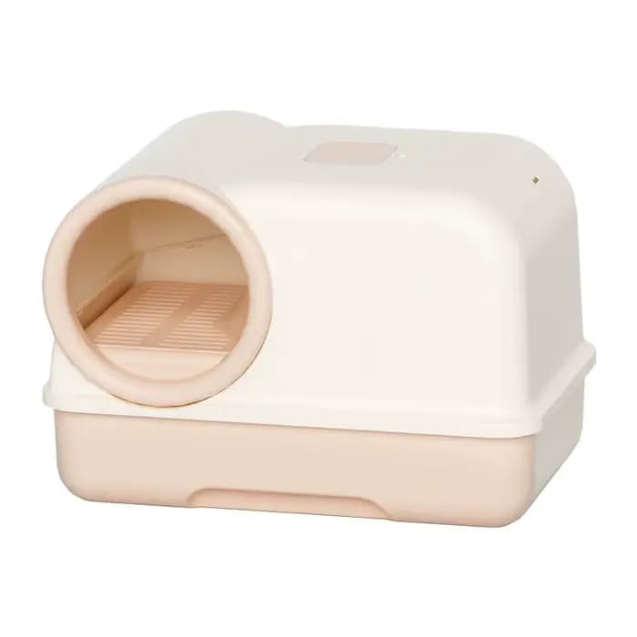Bac à litière pour chat extra large entièrement fermé avec couloir