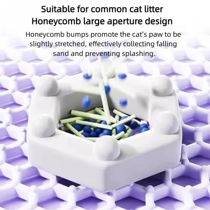 Tapis de litière pour chat violet