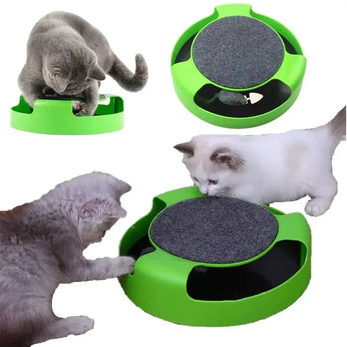 Jouet pour chat plateau tournant souris jouets interactif Intelligence piste d'entraînement jeux drôles chat griffoir jouet jouets pour animaux de compagnie accessoires