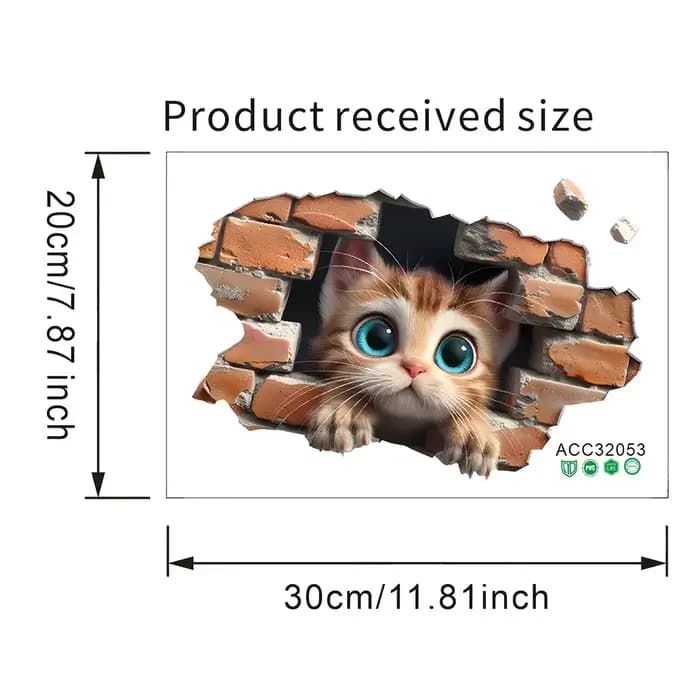 Un autocollant mural avec un motif de chat mignon qui ajoute une touche animée à votre décoration intérieure