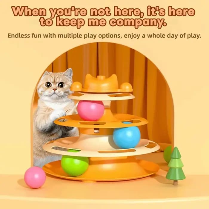 Tour de jouet pour chat à 3 couches