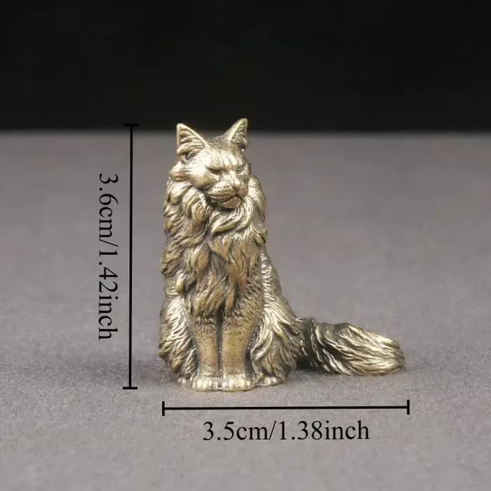 Figurines miniatures Maine Coon en laiton
