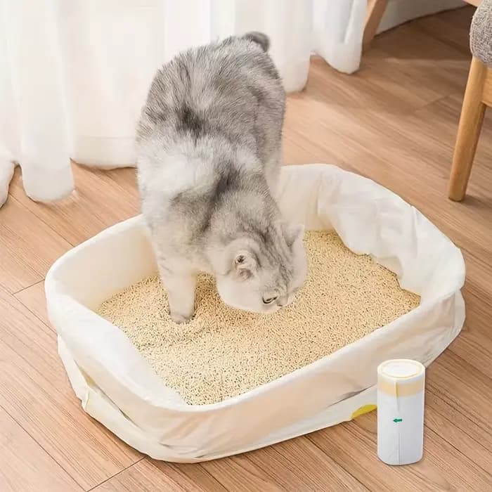 1 rouleau de sacs à litière pour chat avec cordon de serrage, sacs poubelles pour animaux de compagnie, doublures pour bac à litière, plusieurs tailles, fournitures de nettoyage pour chats et chiens,