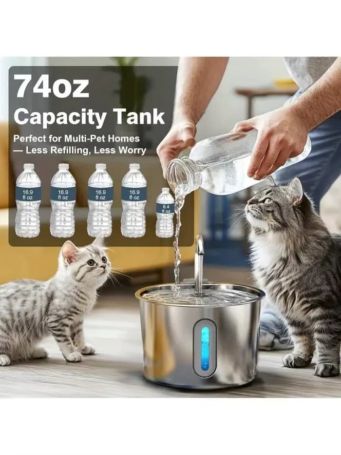 Fontaine à eau pour chat en acier inoxydable 2