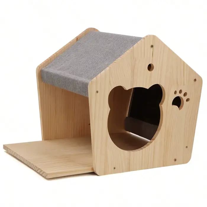 Maison de chat en bois