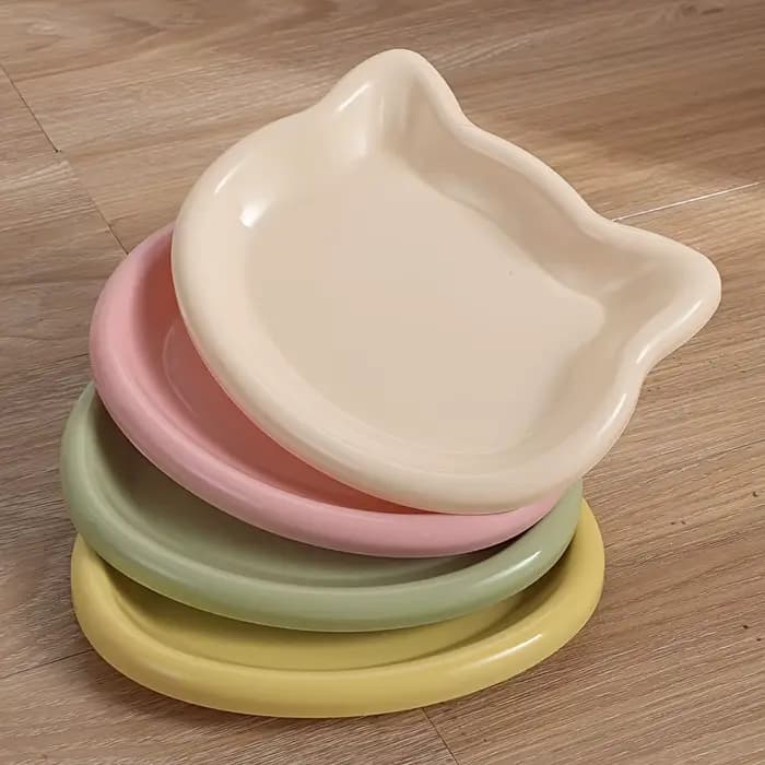 4 bols pour chat en plastique multicolores | Conçu en forme