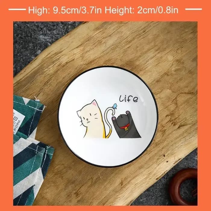 Plat d'assaisonnement en céramique chat mignon, cuisine créative, petit bol à Sauce, assiette à tremper domestique, plats de collation créatifs pour vinaigre soja