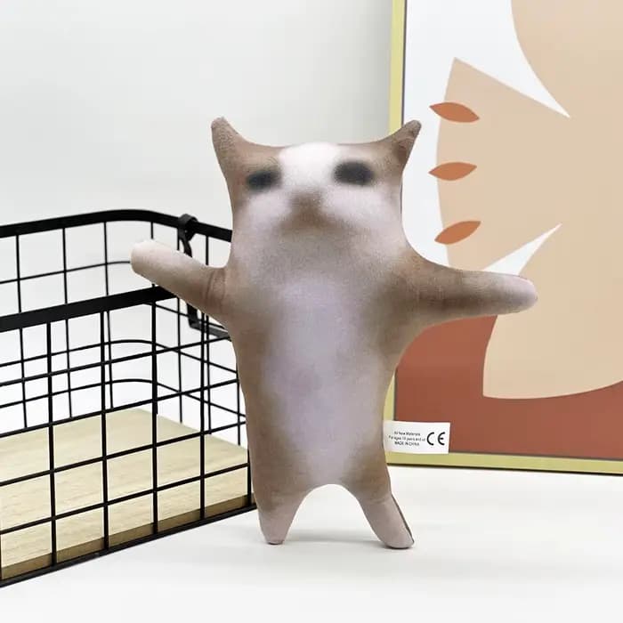 28 cm chat heureux en peluche
