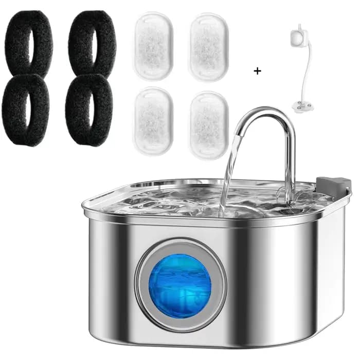 Fontaine d'eau automatique en acier inoxydable pour chat