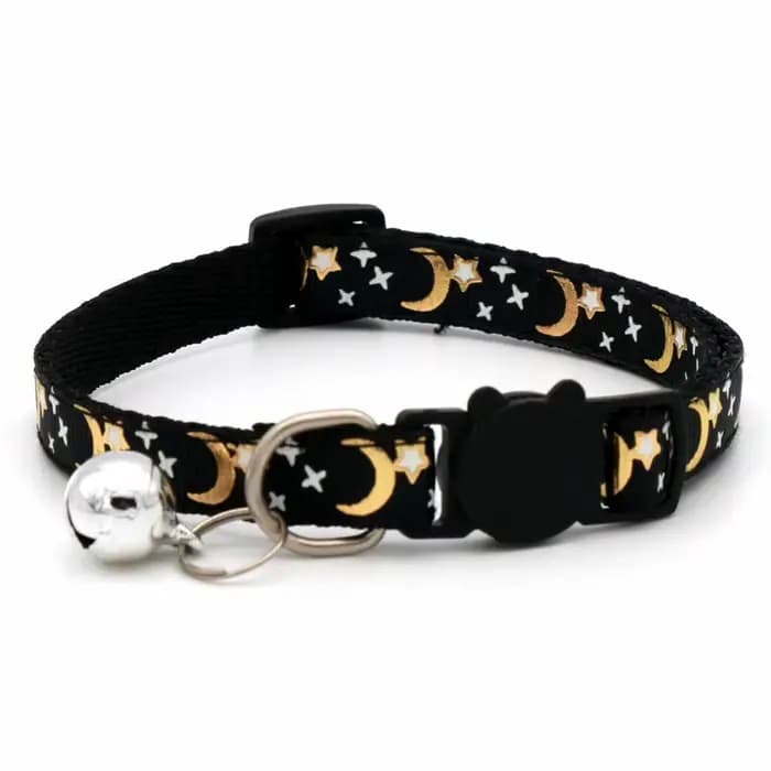 Collier de chat avec cloche dessin animé étoile lune chien chiot chaton