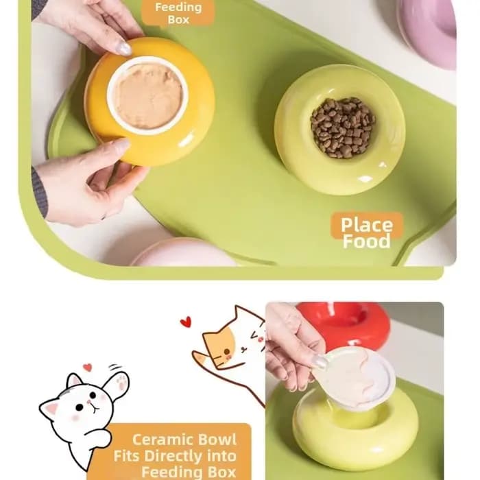 Bol en céramique pour nourriture et eau pour chat