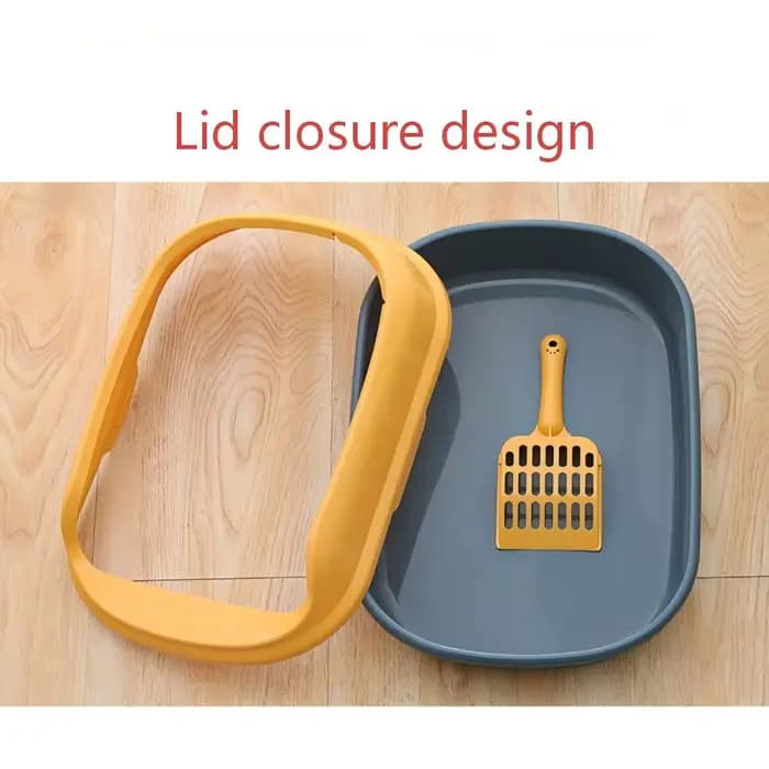 Petite litière semi-fermée pour chat, bac à litière anti-déversement pour chat domestique, bac à déchets pour chaton d'intérieur, fournitures sanitaires pour animaux de compagnie