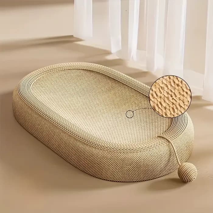 Planche à gratter durable avec bac à litière intégré pour chat - un jouet de soin des griffes