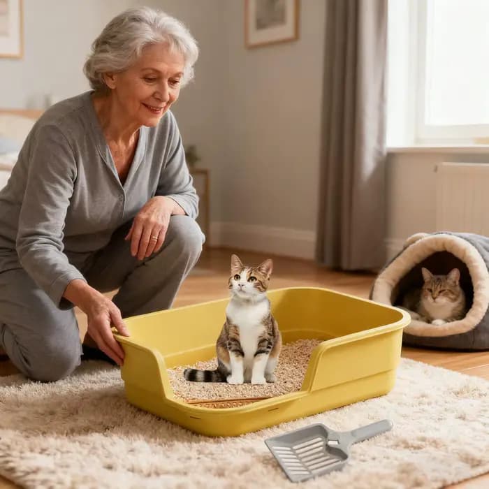 1 bac à litière anti-éclaboussures pour chat