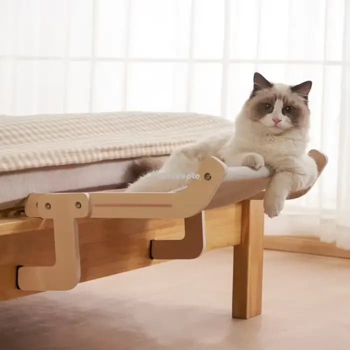 Perchoir de fenêtre en bois pour chat, assemblage de lit de face, polymères pour animaux de compagnie, siège ensoleillé confortable, hamac monté, étagère aérienne pour animaux de compagnie, lits de ac