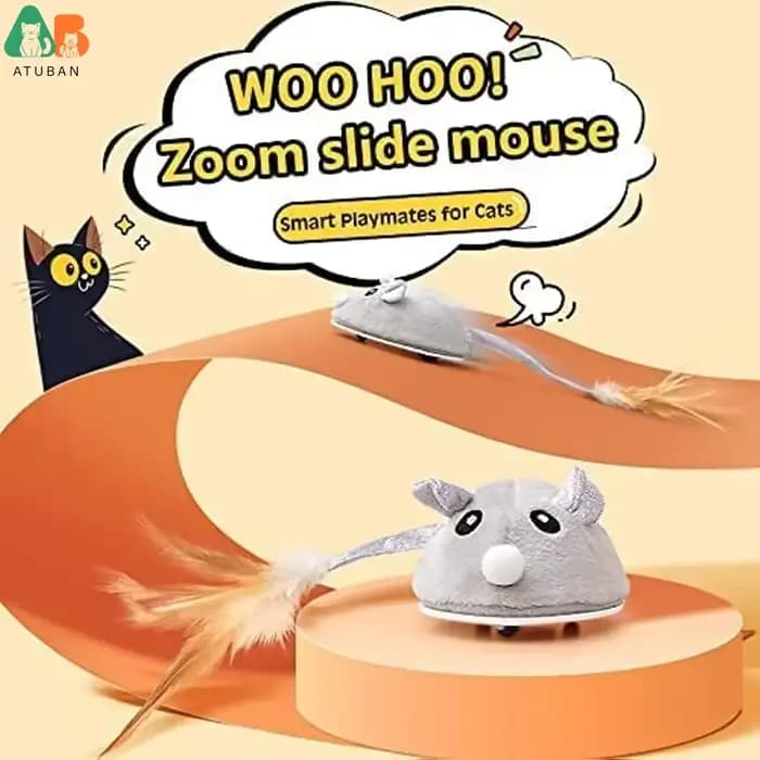 ATUBAN – jouets automatiques pour chats avec baguette en plumes