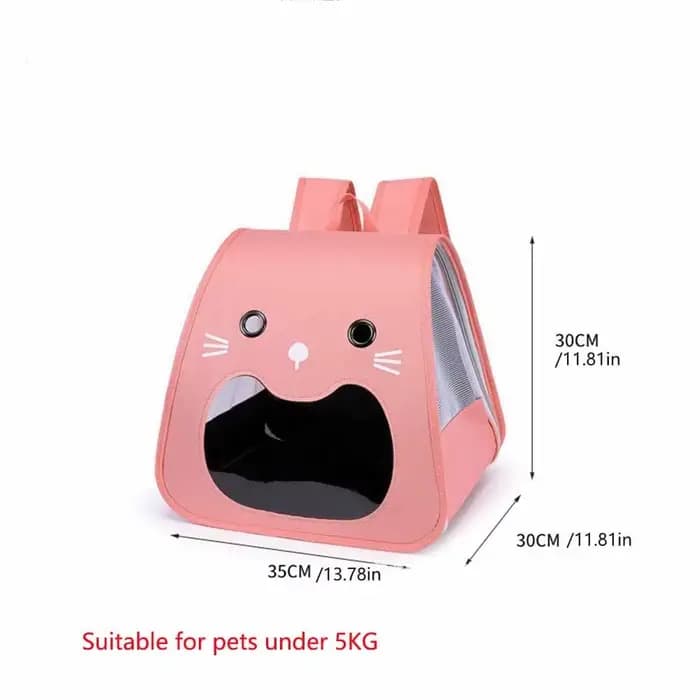 Sac de transport pour chat pliable et mignon, grande capacité, respirant, sac à dos de transport pour animaux de compagnie, mains libres, pliable, sac de transport pour chaton, chats